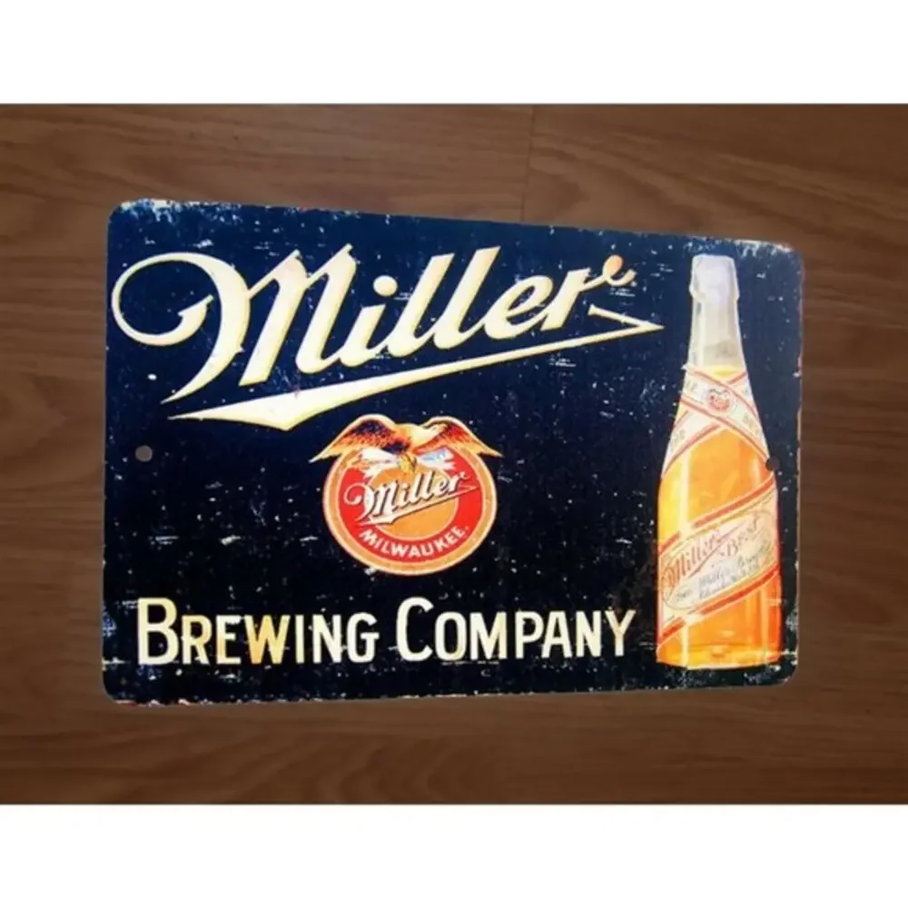 Miller Brewing Company Beer Alcohol 8x12 Metal Wall‎ Bar Sign